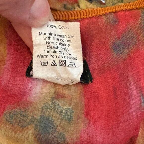 Size 0 Sleeveless Blouse J. Crew 100% Cotton Watercolor Orange Pink Red Floral R - Picture 4 of 8